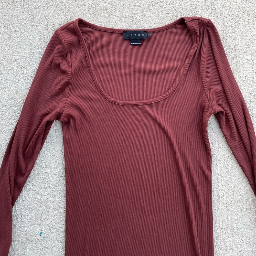 Hatch Long Sleeve Maxi Dress in Deep Rust - Picture 3 of 5